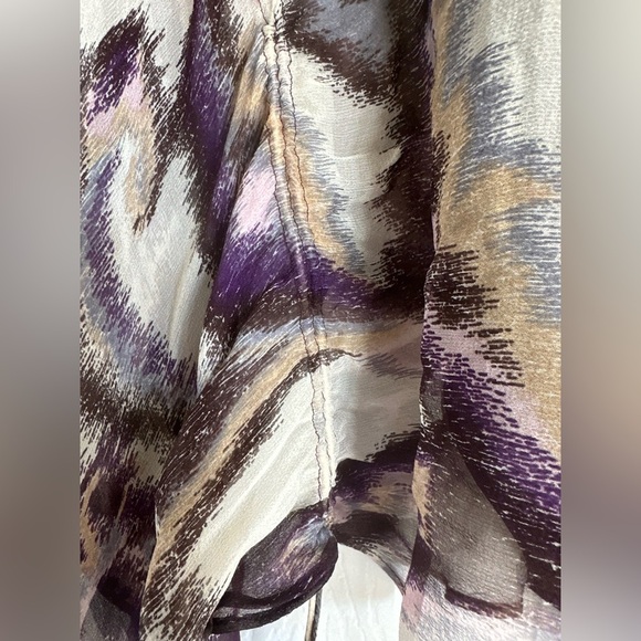 Y2K Silk Sheer Leopard Print w Wide sleeves and hand stitched beading- BOHO LUX - Picture 6 of 10